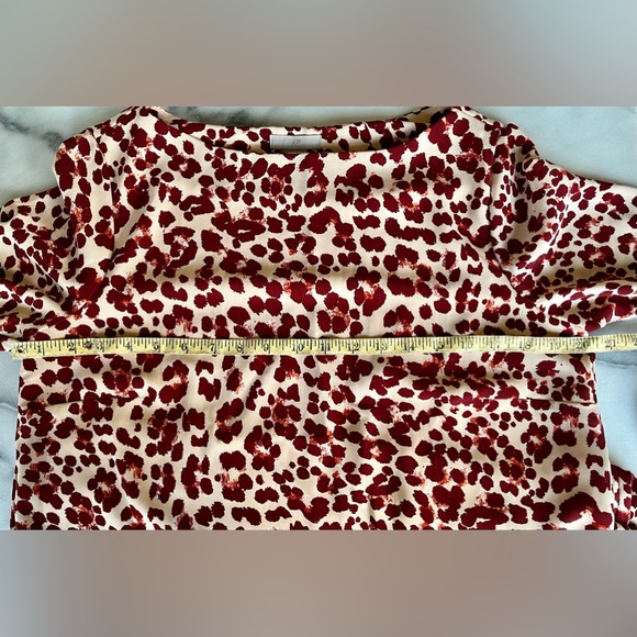 H&M Maroon and Tan Leopard Print Shift Dress - Picture 4 of 9